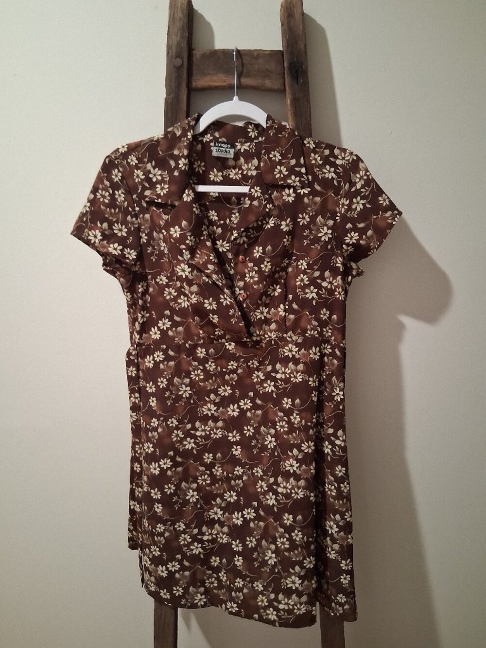 Vintage 90s Knapp Studio Small California Floral Mini Dress Cottagecore